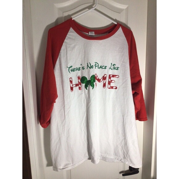 Disney Mickey Mouse No Place Like Home Christmas 3XL Quarter Sleeve T-Shirt - Picture 1 of 16